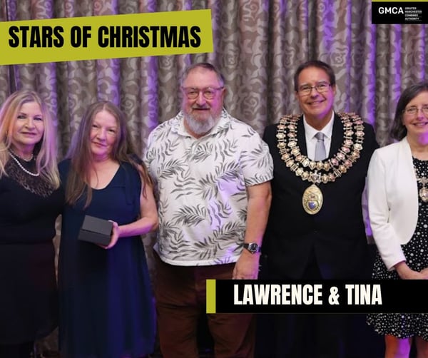 Lawrence and Tina at an event with their local mayor