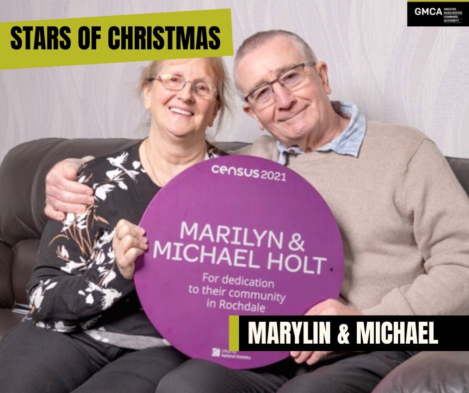 Marylin and Michael holding their Census 2021 award