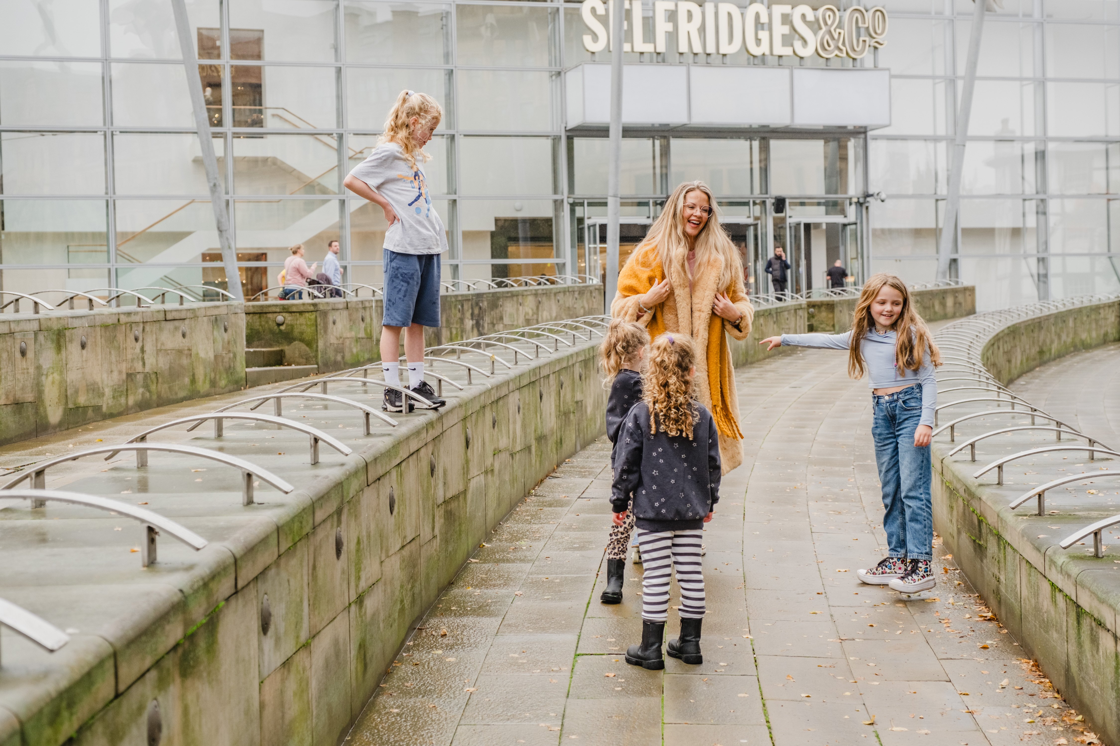 Foster Family Outside Selfridges in Manchester